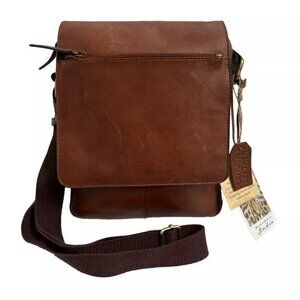 Handcrafted In India Handbag Crossbody Genuine Leather ShoulderBag Camel Brown